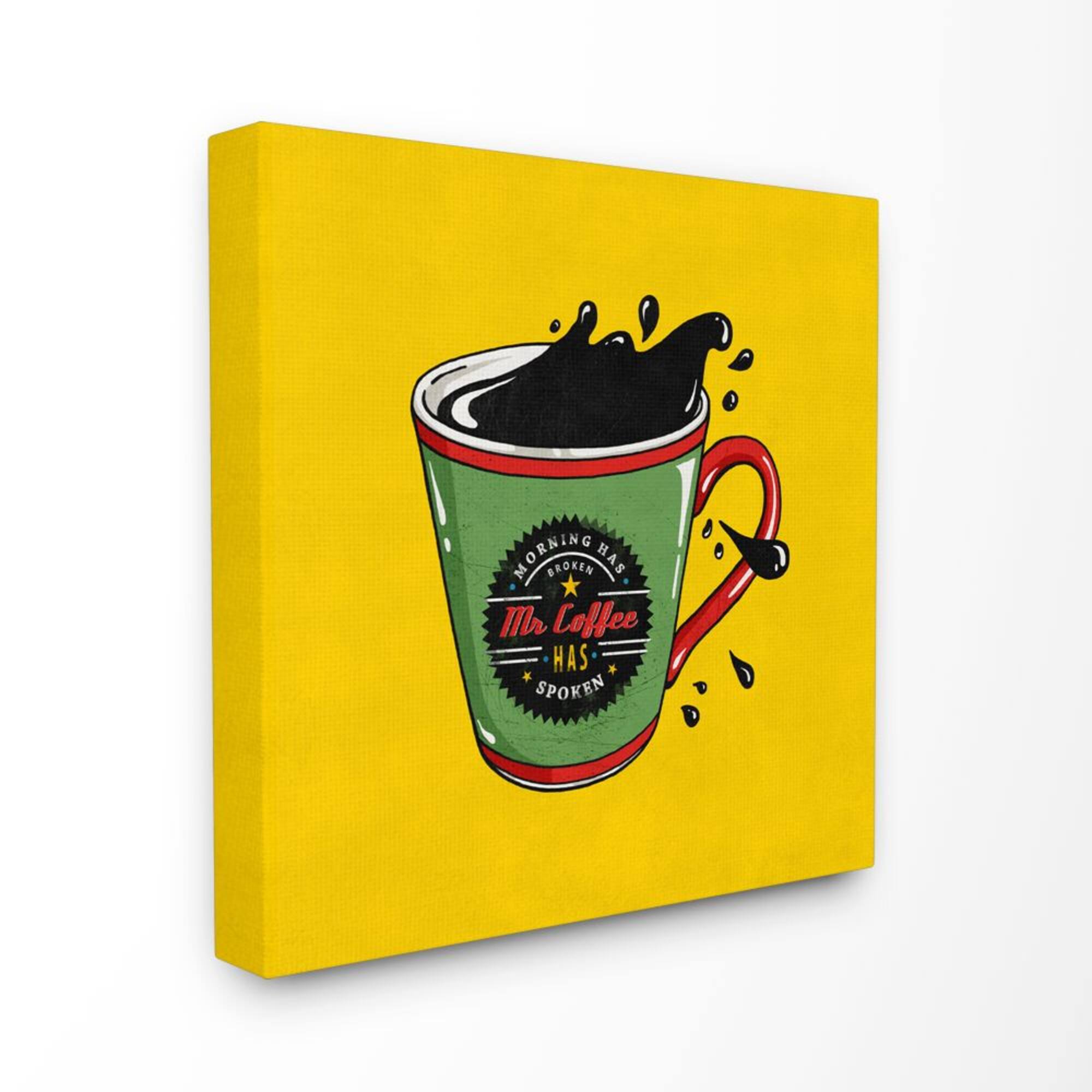 Stupell Industries Mr. Coffee Vintage Comic Book Canvas Wall Art